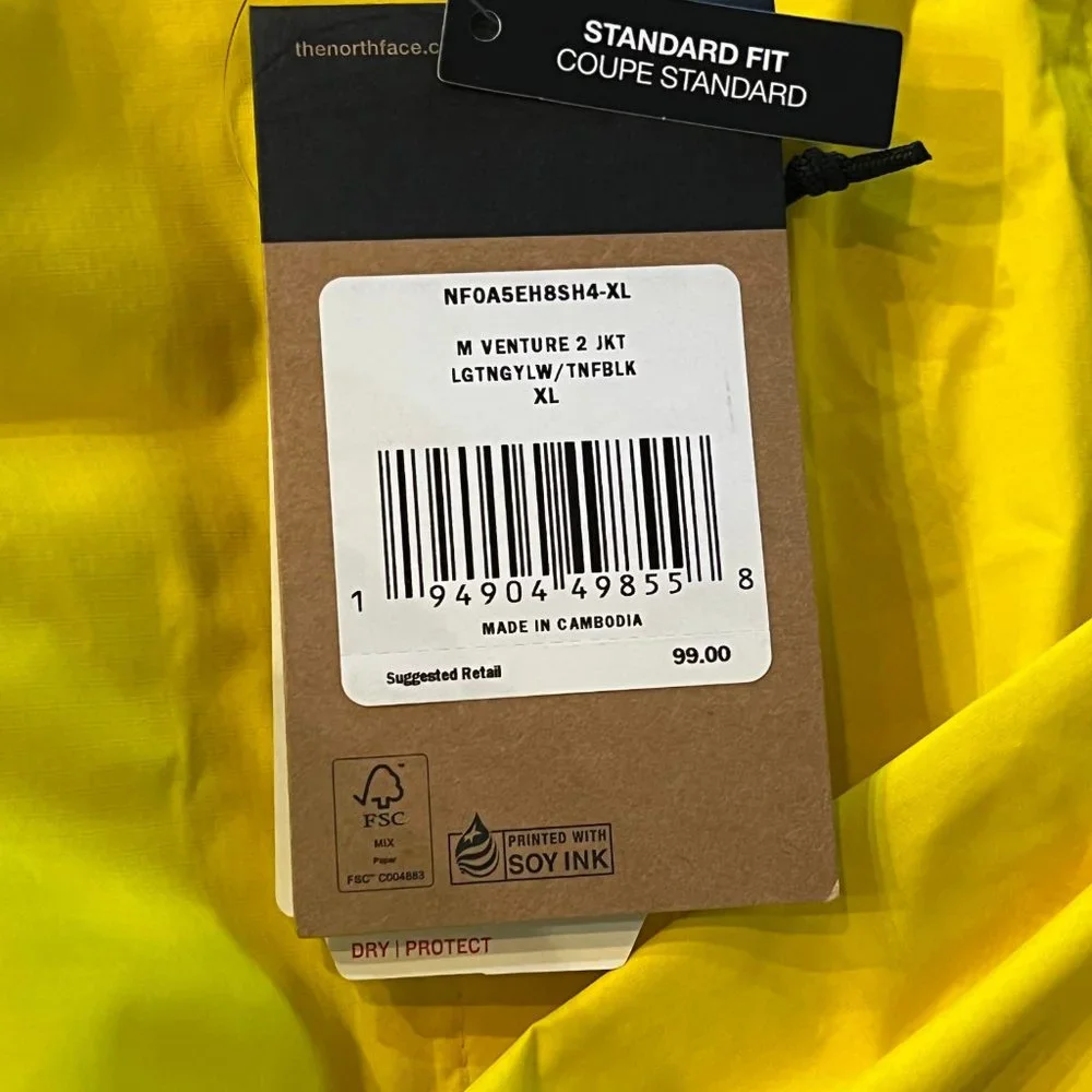 The North Face Men's Venture 2 Dryvent Waterproof Rain Jacket - Picture 8 of 8